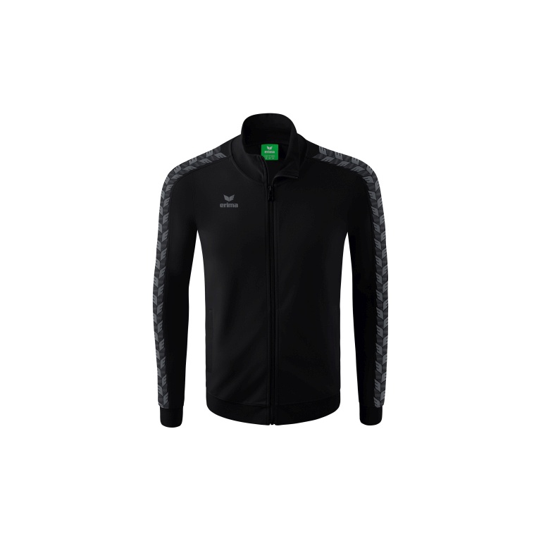 Erima Team Essential Tracktop Sports Jacket - comfortable, ribbed cuffs, side pockets - black/gray Men
